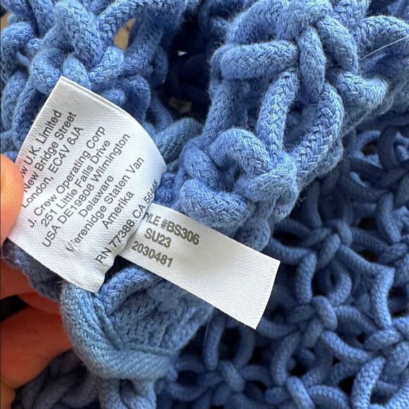 J.Crew Cadiz Hand-Knotted Rope Tote Bag NWT Brilliant Ocean Blue - Picture 6 of 6